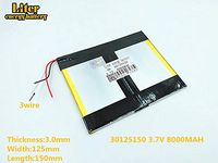 3lines 3.7V 8000mAh 30125150 Lithium Polymer Ion Rechargeable Battery Lithium Polymer Li-Po Battery for MP4 GPS MP3 Bluetooth Stereo DIY Gift