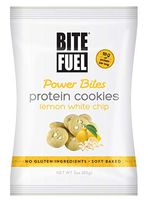 BITE FUEL Power Bites High Protein Cookies, Non GMO, Gluten Free, Low Carb - Lemon White Chip, 3 Oz (8 Pack)