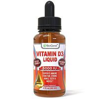 Vitamin D3 5000 IU Liquid Supplement (120 Servings) Pure High Potency Vitamin D Drops Supplement is 100% Natural, Sourced from Lichen, Non-GMO & Vegan to Help for VIT D3 Deficiency