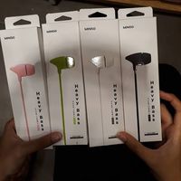 Miniso Japan Earphones Heavy Bass Buds Microphone (Pink)