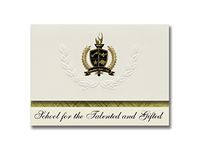 Signature Announcements School for the Talented and Gifted (Dallas, TX) Graduation Announcements, Presidential style, Basic package of 25 with Gold & Black Metallic Foil seal