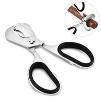 Hometu Metal Cigar Scissors Stainless Steel Guillotine Style Super Sharp Cigar Cutter Scissor with Rubber Inner Lining for Easy Cutting