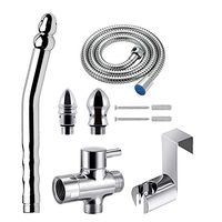 Shower enema hose and nozzle system with 150 cm hand-held shower hose for flushing the colon cleansing kit