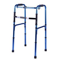 Folding Walker for Seniors | Bariatric Adult Walking Frame Lightweight | Mobility Aid for Handicap Adjustable Height (Short, Standard, Tall People)
