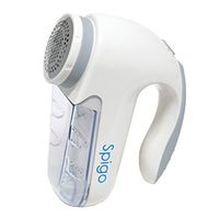 Fabric LINT Shaver Remover by Spigo Electric Cordless and Corded with Ergonomic Rubberized Grip Handle, Great for Removing lint from Jacket Coats, Shirts, Fabric Furniture, White
