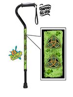 Walking Cane Gel Grip Handle Adjustable Aluminum Irish Design Triquetra Men or Women