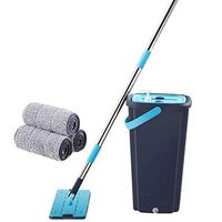 Vivian Yang Floor Cleaning System, Comfort Mop and Bucket Set with 2 Chamber System - Convenient Wringer Mechanism, Keeps Your Hands Clean, with 3/5 icrofibre Pads for All Floor Cleaning,3mopcloth