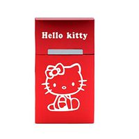 YOURNELO Lovely Red Hello Kitty Cartoon Metal Automatic Cigarette Case Box (B Red 6)