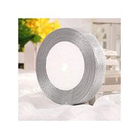 25Yard 22M 1'' Handmade Silver Metallic Glitter Ribbons for DIY Crafts Sewing Fabric Christmas Party Wedding Supplies Gift Wrap,R119