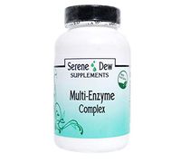 Multi Enzyme 200 Capsules Gluten Free 100% Natural. Serene Dew Supplements