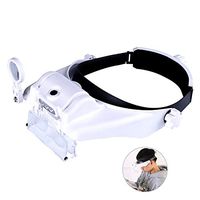 Lighted Head Magnifying Glasses Visor Headset with Light Headband Magnifier Loupe Hands-Free for Close Work,Sewing,Crafts,Reading,Repair,Jewelry(1.5X to 13.0X)