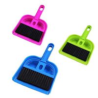Yunt Small Broom Dustpan Set, Mini Cleaning Broom Brush and Dustpan Desktop Sweep Cleaning Brush Dustpan Set (Color Random)