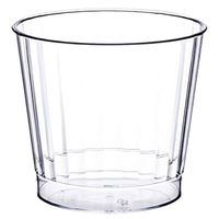 Fineline Hard Plastic Tumblers, 9 oz Clear Cups, Old Fashioned, Elegant Party Glasses, 100-piece Package