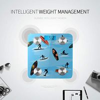 Bluetooth Weight Scale Cartoon Colorful Summer Beach Surfboard Electric Scales for Weight Body Fat Composition Monitor Analyzer with Smartphone App for Body Management-396 Lbs