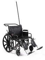 Everest & Jennings Traveler HTC Wheelchair, Fixed Desk Arms & Elevating Legrests, 22" Seat, Silvervein Color