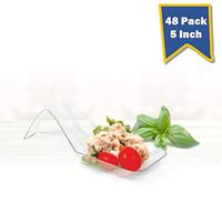 Zest Spoon, Disposable Appetizer Spoons, Clear Plastic Tasting Spoon, Dessert Spoon Asian Spoon 48 Count, 5 inch Posh Setting