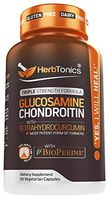 Glucosamine Chondroitin MSM with Clinically Proven Tetrahydrocurcumin Also Turmeric Curcumin, Boswellia - Joint Pain Relief Support Supplement - Anti-Inflammatory for Men & Women 90 Vegan Capsules