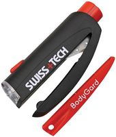 Swiss+Tech BodyGard Auto Emergency Escape Tool with Glass Breaker, Seat Belt Cutter, Black w/Red Trim, 3-in-1, Pack of 1