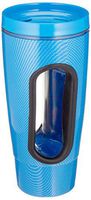Sammons Preston Easy Grip Hand in Mug, 16 oz, Internal Handle for Drinking Without Grasping Cup, Durable Polycarbonate with Easy-Open Lever & Rotating Lid, Kitchen Aid for Weak Grip, Assorted Colors