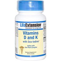 Life Extension - Vitamins D and K with Sea-Iodine, 60 Capsules
