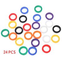 EVERY-BOBO 24Pcs Plastic Key Cap Tag Sleeve Rings Identifier Label IDfect Coding System