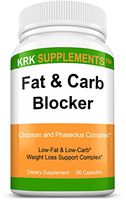 1 Pack Fat and Carb Blocker with Phaseolus Vulgaris (White Kidney Bean Extract) Chitosan Extreme Diet Pills Weight Loss 90 Capsules KRK Supplements