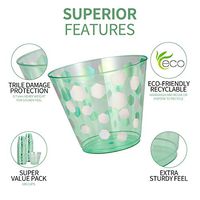 Elegant Plastic Wine Cups 9 Oz 100 Count Heavy Weight Tumblers Cocktail Glasses Party Decor Wedding Accessary (Green)
