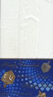 Happy Chanukah Luncheon Paper Napkins, Disposable Napkins, Decorated with Hanukkah Dreidels - Pack of 14