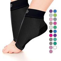 Go2 Plantar Fasciitis Socks|Best Ankle Compression Brace 22-25 mmHg|Arch Support Joint Heel Pain Relief|Foot Sleeves for Women and Men Reduce Swelling|Relieve Achilles Tendonitis(Solid Black, M)