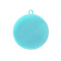 MYKUJA 1PCS Silicone Dish Sponge Cleaner Silicone Scrubber for Kitchen Non Stick Dishwashing & Baby Care Sponge Brush Household Health Silicone Washing Cleaning Sponges,Mildew-Free Brushes Blue