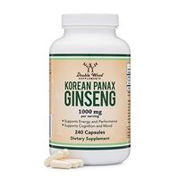 Panax Ginseng (Korean Red Variety) (4 Month Supply) 240 Vegan Capsules - 1,000mg per Serving for Mood, Cognitive Function, Energy and Stress by Double Wood Supplements