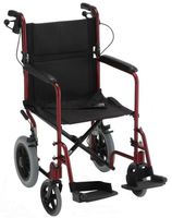 Comet 330 Lightweight Transport Wheelchair with Handbrakes (Options - Color: Red)