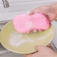 Heyuni.Microfiber Scrubber Sponge Non-Scratch Kitchen Scrubbies Dishwashing and Bathroom Sponge