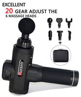 [Upgrade]Hand-held Electric Muscle Massage Gun, High Quality Fascia Gun Massager, Pain Relief, Can Carry The Silent Touch Screen for Sports, 20 Block Adjustable, 6 Massage Heads Deep Blow，Man's Gift