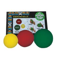 CanDo Memory Foam Hand Ball Set, Yellow/Red/Green