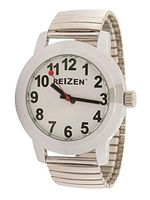 Reizen Low Vision Quartz Watch - White Face - Expansion Band - Unisex