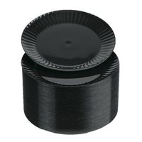 Party Essentials Deluxe Quality Hard Plastic 70 Count Round Party/Salad Plates, 7-1/2-Inch, Black