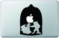 Beauty and The Beast Holding Rose Silhouette Vinyl Decal Skin Sticker for Apple Macbook 11" inch Pro Air Retina Mac Laptop by Trendy Accessories