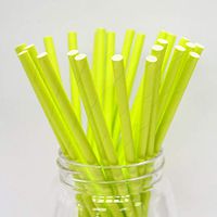 Biodegradable Paper Straws | 200 pack | Hot and Cold Drinks | Vibrant Solid Colors | Bulk Paper Straws for Concessions, Smoothies, Juice, Crafts, Party Supplies, Decorations | Yellow