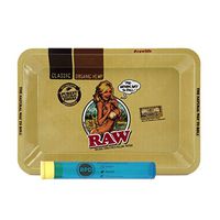 Raw Metal Rolling Tray Mini with"Rolling Paper Depot" Kewl Tube - 2 Item Bundle (Rockin Jellybean Girl)