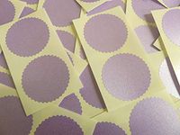Minilabel 50mm Serrated Edge , Certificate Wafer Company Seal Labels , Stickers For Embossing , Awards & Rewards Pearlescent Purple