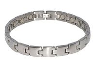 Gold and Silver Magnetic Therapy Link Fashion Bracelets for Men and Women, healing magnets for Sports, Golf, Hairstylist, Arthritis, Carpal Tunnel (Stainless Steel, 7.25 Inches)