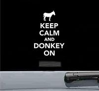 Keep calm and donkey on Vinyl Decal Sticker (WHITE)