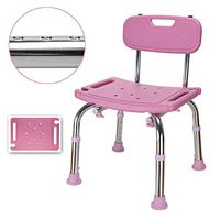 HLDWXN Old Man Shower Chair,Disabled Person/Pregnant Woman Bathroom Stool,Home Change Shoes Stool,4-Speed Adjustable Height,for Elderly, Handicapped,Pink