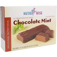 NutriWise - Chocolate Mint Protein Bars | 7/Box | Hunger Control Diet Bar | Gluten Free, Low Calorie, Low Carb, Low Fat, Low Sugar