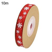 alignmentpai 10/20m Christmas Transparent Snowflake Organza Ribbons Gift Wrapping DIY Craft for Wedding Home Decor Red 10m Width 1cm