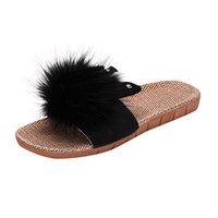 Emimarol Womens Slippers Silent Floor House Slipper Lightweight Linen Summer Beach Shoes for Ladies Sandals Black