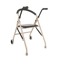 HYXQY-ZY Folding Walker with 2 Wheels | Disabled Assisted Walking Frame | Non-Slip Adjustable | Lightweight |Seat
