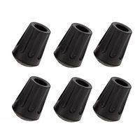 TrailBuddy 6-Piece Pack Rubber Tips for Trekking Poles - Replacement Pole Tip Protectors Fits Most Standard Hiking Poles with 11mm Hole Diameter - Shock Absorbing, Adds Grip, and Traction