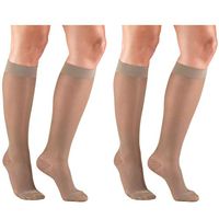 Truform Compression Stockings, 15-20 mmHg, Sheer, Knee High, Taupe, Large (Pack of 2)